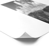 氷河ポイントホライゾンパノラマブラック&ホワイト ポスター (角)