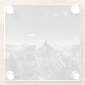 氷河ポイントヨセミテ白黒の写真 ガラスコースター (裏面)