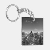 氷河ポイントヨセミテ白黒の写真 キーホルダー (正面左)
