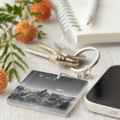 氷河ポイントヨセミテ白黒の写真 キーホルダー (正面右)