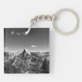 氷河ポイントヨセミテ白黒の写真 キーホルダー (裏面)