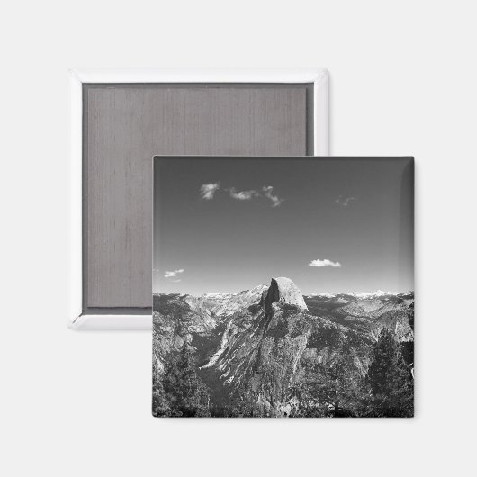 氷河ポイントヨセミテ白黒の写真 マグネット (正面/裏面)