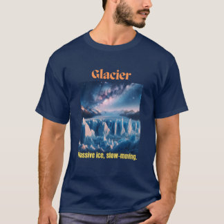 氷河マッシブアイスネイビーブルーティー Tシャツ