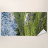 氷河ヤギ – ビーチタオル (正面)