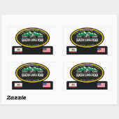 氷河ロッジロード – ビッグ・パイン， CA -"オーバルトロフィー" 長方形シール (シート)