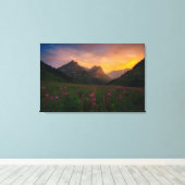 氷河ワイルドフラワー キャンバスプリント (インサイチュ (ウッドフロア))