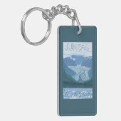氷河場面-ジュノー、アラスカ キーホルダー (正面左)