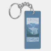 氷河場面-ジュノー、アラスカ キーホルダー (正面左)