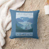 氷河場面-ジュノー、アラスカ クッション (ブランケット)