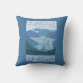 氷河場面-ジュノー、アラスカ クッション (裏面)