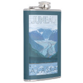 氷河場面-ジュノー、アラスカ フラスク (右)