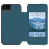 氷河場面-ジュノー、アラスカ INCIPIO iPhoneウォレットケース (フォリオオープン)