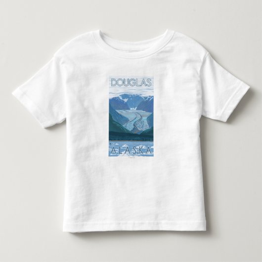氷河場面-ダグラス、アラスカ トドラーTシャツ (正面)