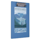 氷河場面-ピーターズバーグ、アラスカ クリップボード (右)