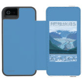 氷河場面-ピーターズバーグ、アラスカ INCIPIO iPhoneウォレットケース (フォリオオープン)