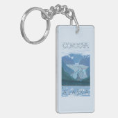 氷河場面- Cordova、アラスカ キーホルダー (正面左)