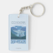 氷河場面- Cordova、アラスカ キーホルダー (裏面)