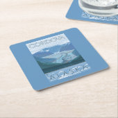 氷河場面- Cordova、アラスカ スクエアペーパーコースター (アングル)