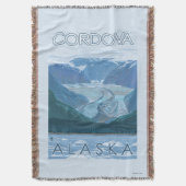 氷河場面- Cordova、アラスカ スローブランケット (正面縦)