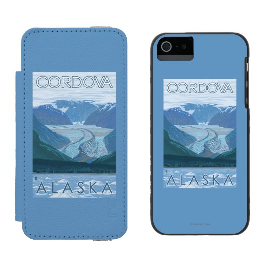 氷河場面- Cordova、アラスカ Incipio iPhoneウォレットケース (並び)