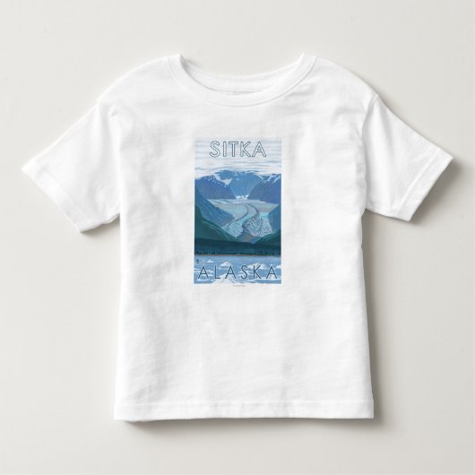 氷河場面- Sitka、アラスカ トドラーTシャツ (正面)