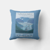 氷河場面- Valdez、アラスカ クッション (裏面)
