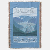 氷河場面- Valdez、アラスカ スローブランケット (正面縦)