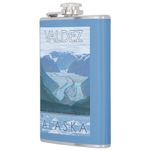 氷河場面- Valdez、アラスカ フラスク (左)
