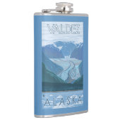 氷河場面- Valdez、アラスカ フラスク (右)