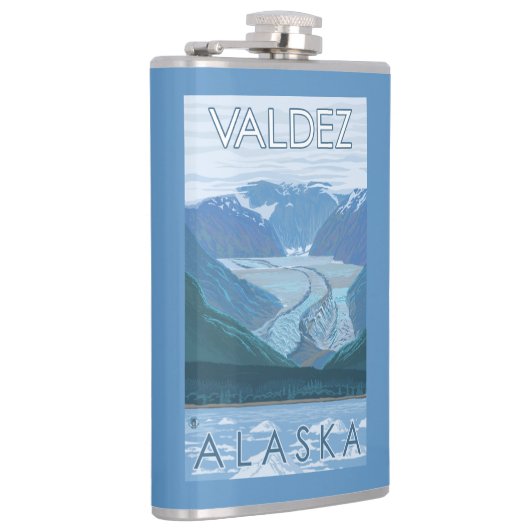 氷河場面- Valdez、アラスカ フラスク (右)