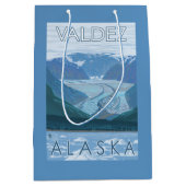 氷河場面- Valdez、アラスカ ミディアムペーパーバッグ (正面)