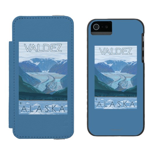 氷河場面- Valdez、アラスカ Incipio iPhoneウォレットケース (並び)