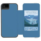 氷河場面- Valdez、アラスカ Incipio iPhoneウォレットケース (フォリオオープン)