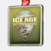 氷河時代のトレイル（矢印） メタルオーナメント (左)