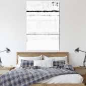 氷河期の白黒抽象芸術アート キャンバスプリント (インサイチュ (寝室))