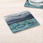 氷河湖ジョクルサロン – アイスランド スクエアペーパーコースター (アングル)