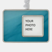 氷河融解抽象芸術自然撮影 シルバープレートフレームオーナメント (正面)