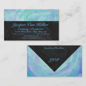 氷河青いモノグラムの前部および背部名刺 名刺 (正面/裏面)