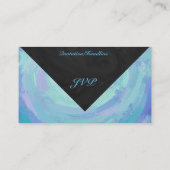 氷河青いモノグラムの前部および背部名刺 名刺 (裏面)