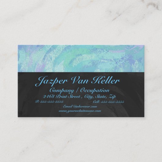 氷河青いモノグラムの前部および背部名刺 名刺 (正面)