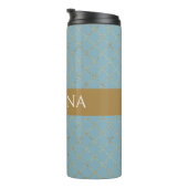 氷河青かわいらし金ゴールドクローバーパーソナライズされた タンブラー (回転右)