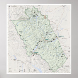 氷河（モンタナ）の地図ポスター ポスター