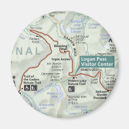 氷河（モンタナ）マップマグネット マグネット