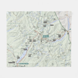 氷河(モンタナ)地図のフリースブランケット フリースブランケット