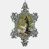 氷河Iの黄金のマントルの地面リス スノーフレークピューターオーナメント (左)