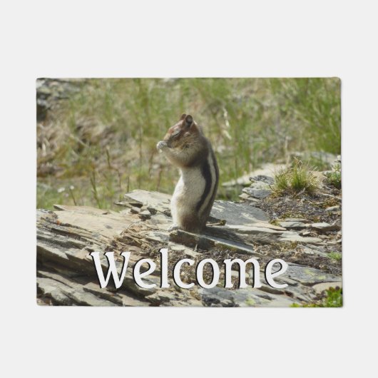 氷河Iの黄金のマントルの地面リス ドアマット (正面)