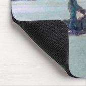 氷湖カッコいいウィンタースポーツテーマにスノーモービラー マウスパッド (コーナー)