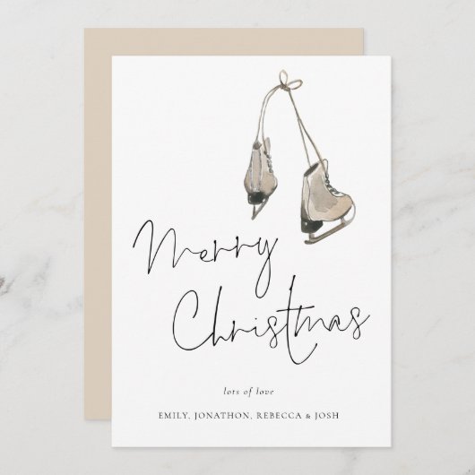 氷滑モダンって聖降誕祭を祝う シーズンカード (正面/裏面)