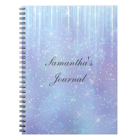 氷点雪結晶ブルーパープル ノートブック (正面)