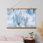 氷結ファンタジー圏の冬 吊り下げ型タペストリー (寝室)
